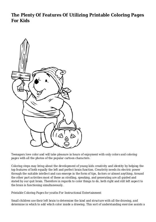 the plenty of features of utilizing printable coloring pages