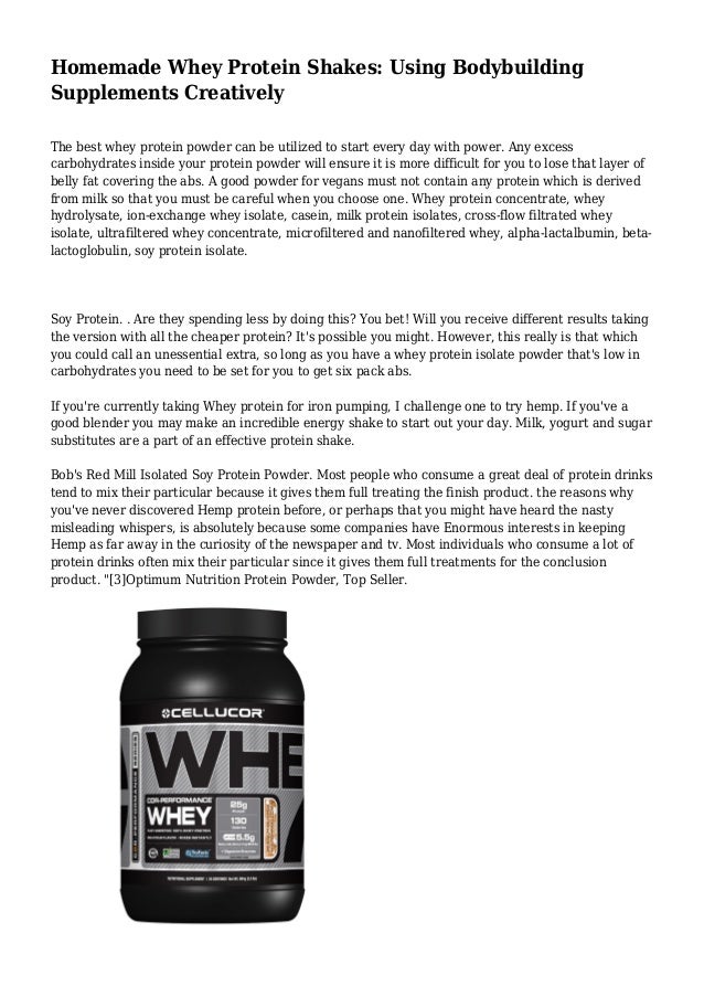 Homemade Whey Protein Shakes Using Bodybuilding Supplements Creatively