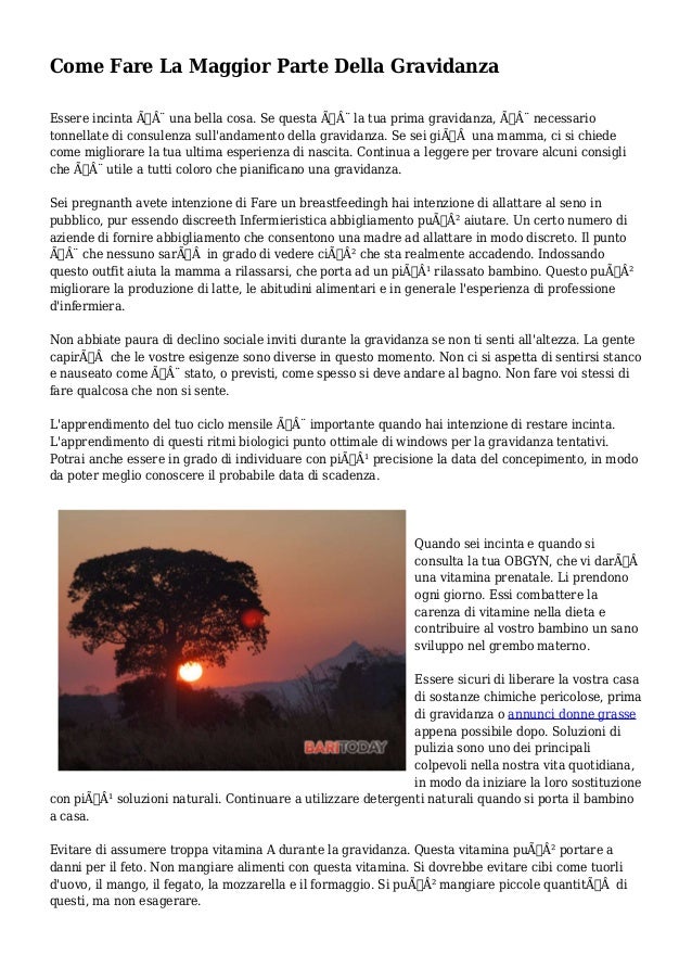 Come Fare La Maggior Parte Della Gravidanza