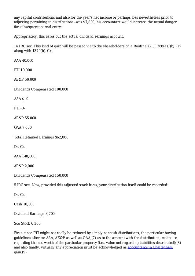 Accounting For S Corporation Distributions
