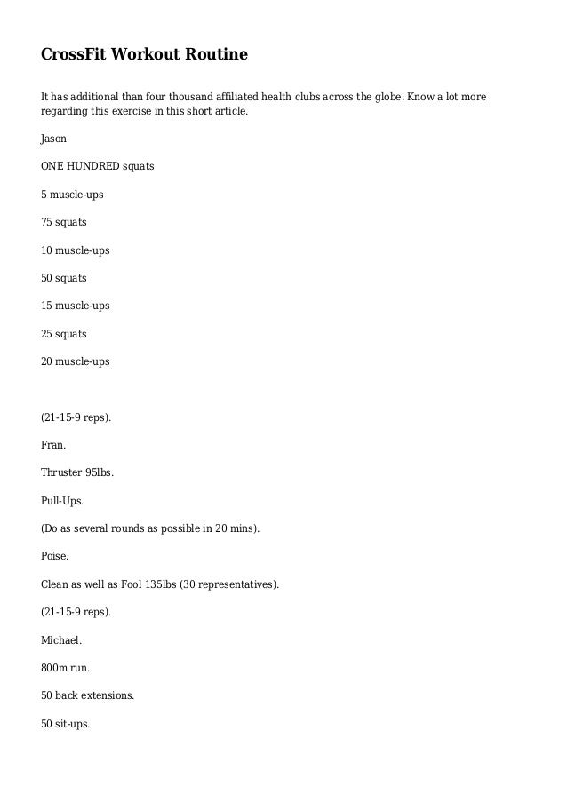 crossfit workout routine