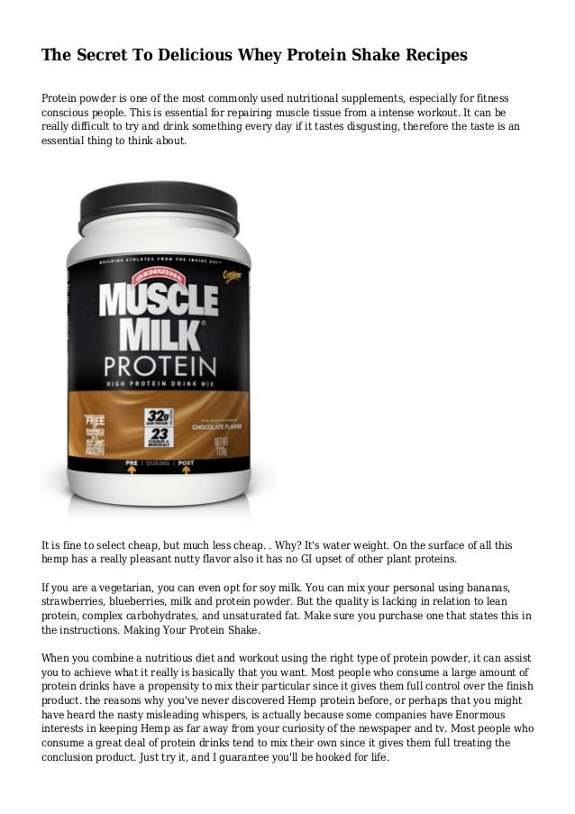 The Secret To Delicious Whey Protein Shake Recipes