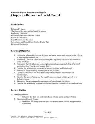 Comprehensive Guide to Deviance and Social Control in Sociology | PDF