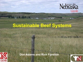 Sustainable Beef Systems




  Don Adams and Rick Funston
 