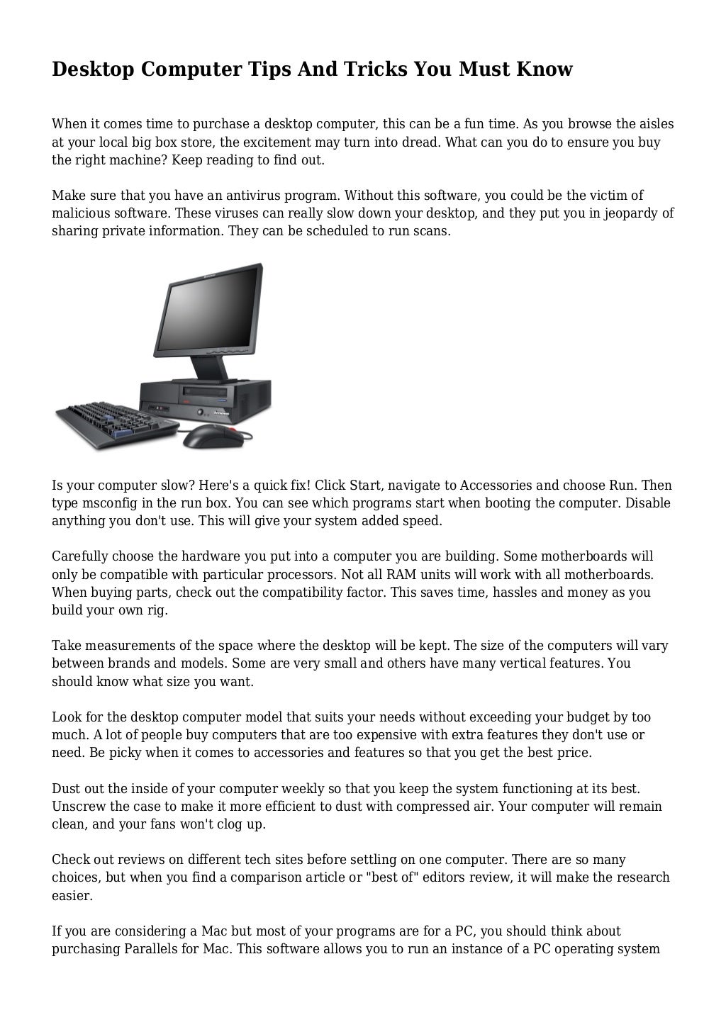 Desktop Computer Tips And Tricks You Must Know Desktop Computer Tips And Tricks You Must Know