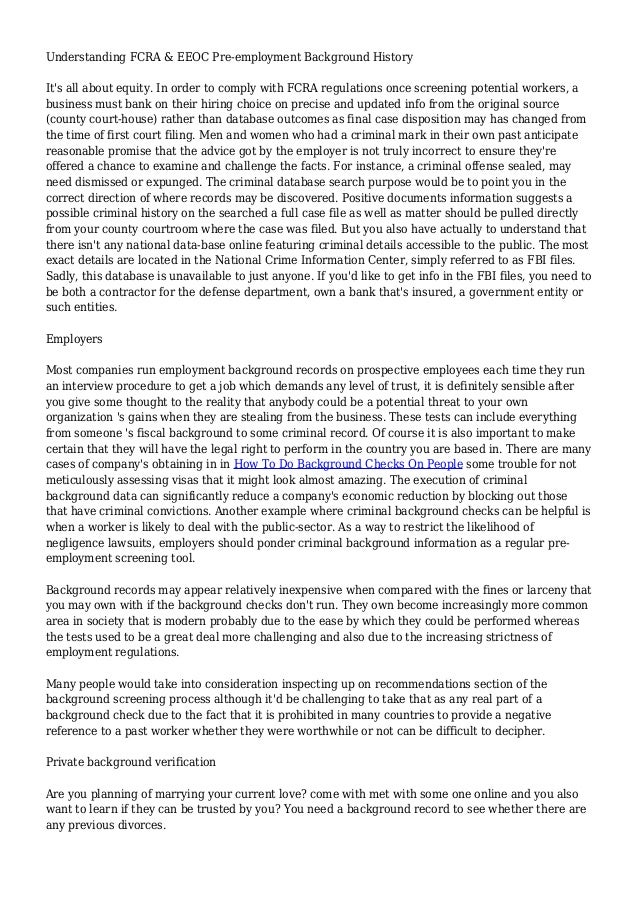 Online Background Check For Employment