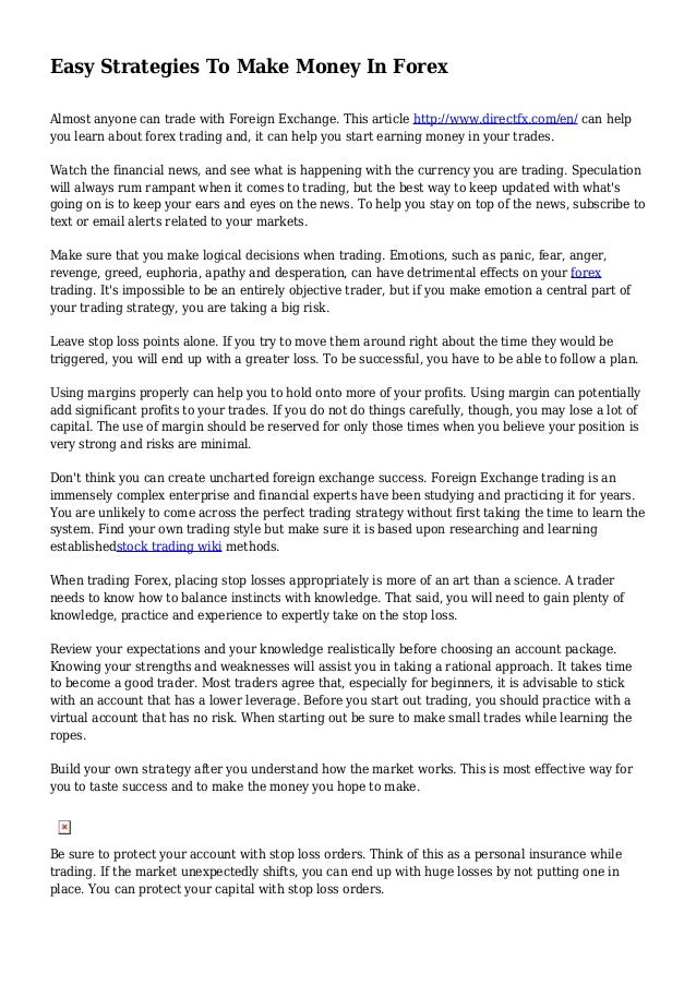 Easy Strategies To Make Money In Forex - 