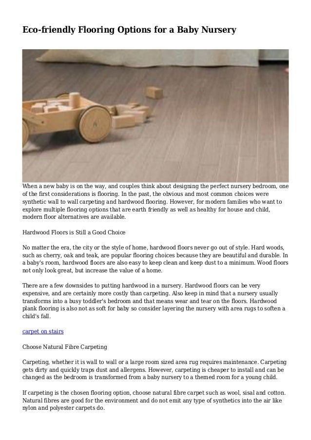 Eco Friendly Flooring Options For A Baby Nursery