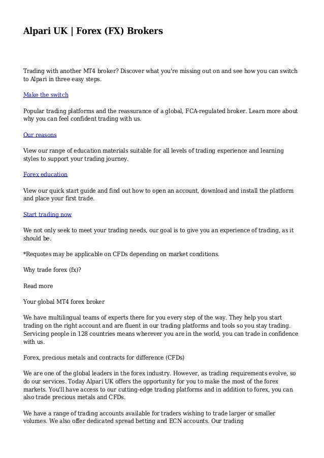 Alpari uk forex