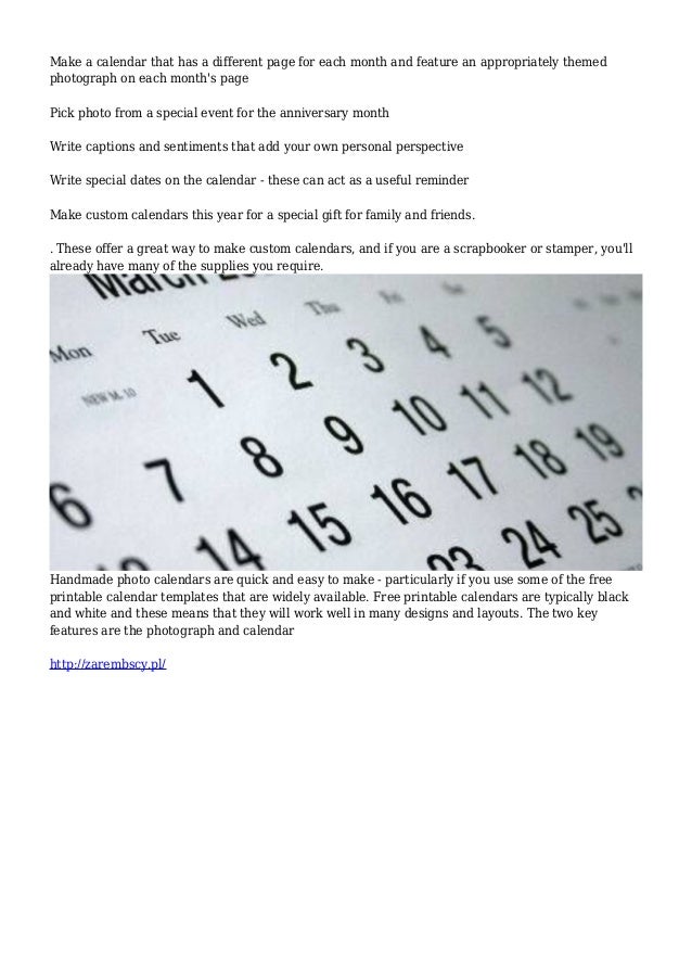 make your own photo calendars