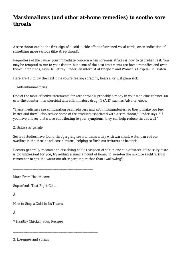 Marshmallows And Other At Home Remedies To Soothe Sore Throats