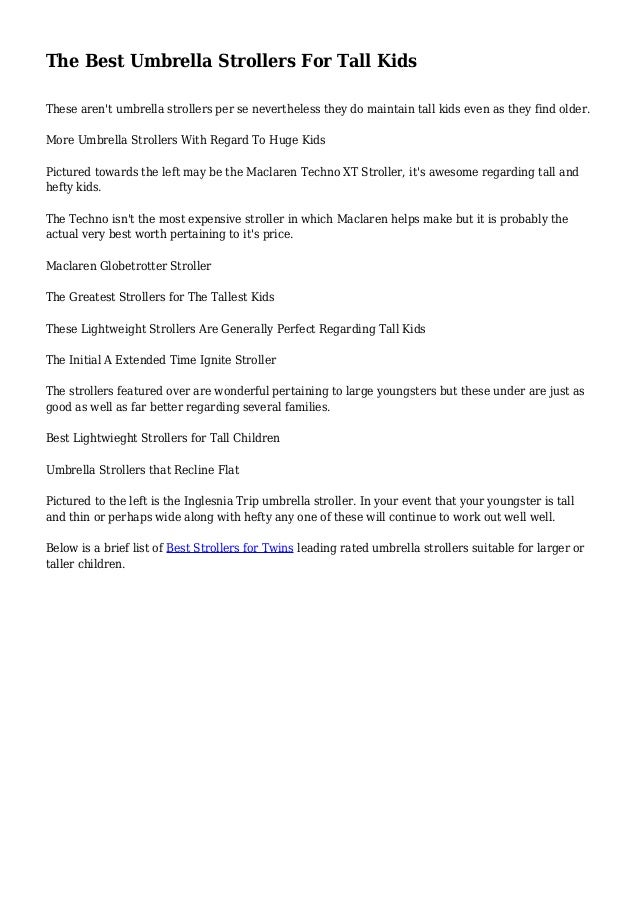 best stroller for tall kids