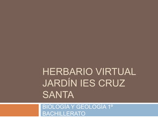 HERBARIO VIRTUAL 
JARDÍN IES CRUZ 
SANTA 
BIOLOGÍA Y GEOLOGÍA 1º 
BACHILLERATO 
 