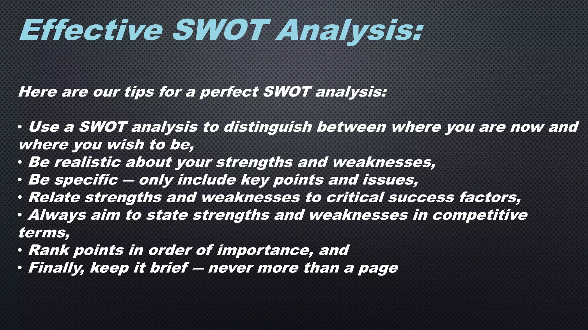 SWOT ANALYSIS | PPTX