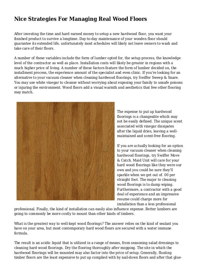 Nice Strategies For Managing Real Wood Floors