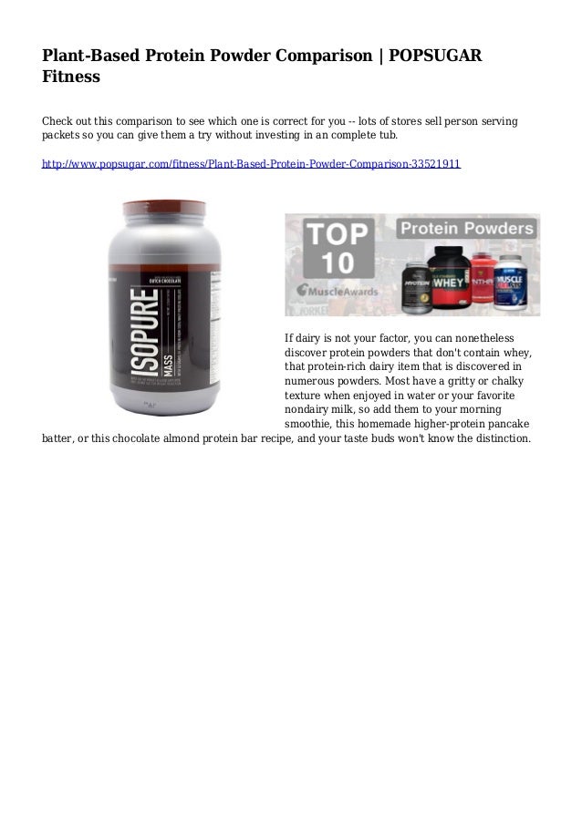 PlantBased Protein Powder Comparison POPSUGAR Fitness