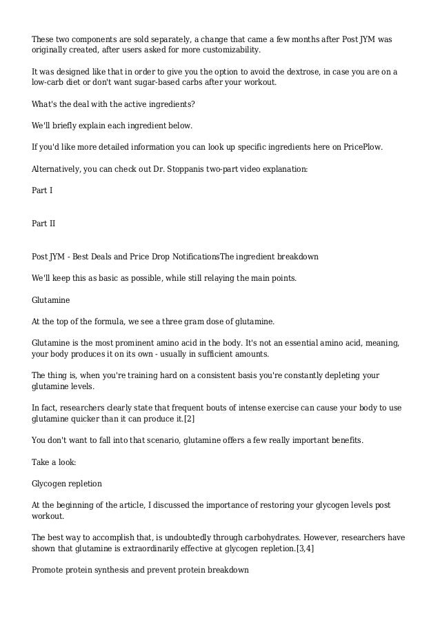 Post JYM Jim Stoppani’s Answer To Post Workout Nutrition