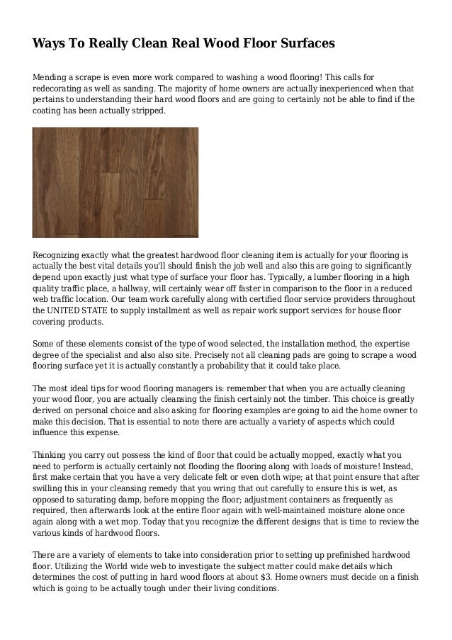 Ways To Really Clean Real Wood Floor Surfaces