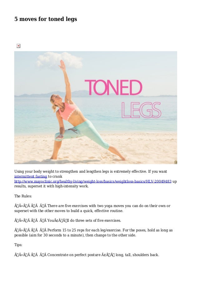 5 moves for toned legs