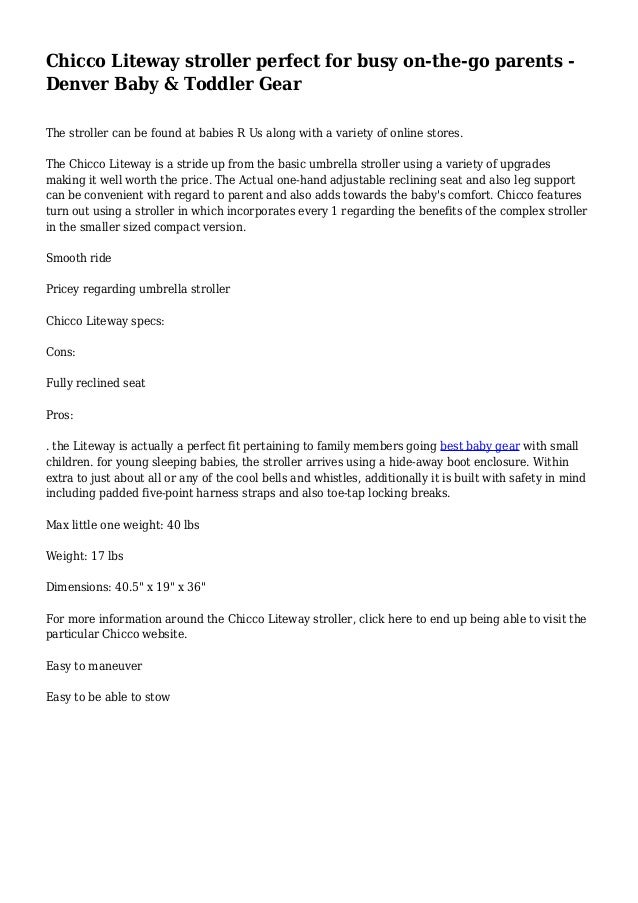 chicco liteway dimensions