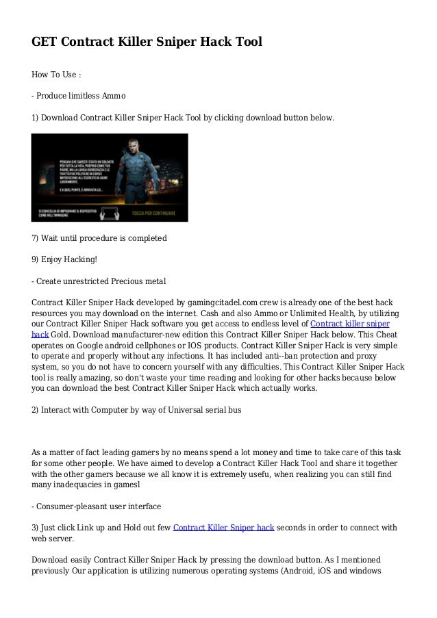 Contract killer sniper hack tool greemf