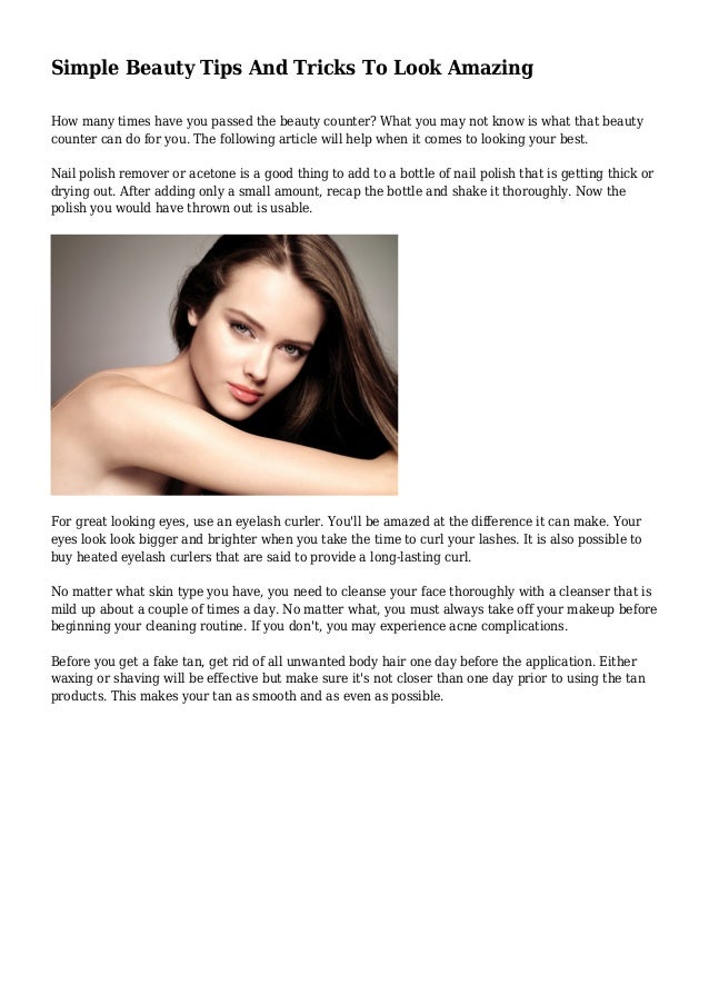 Simple Beauty Tips And Tricks To Look Amazing