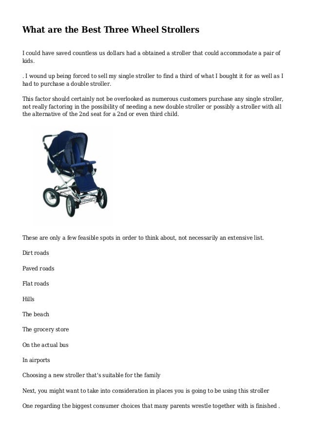 best strollers for dirt roads