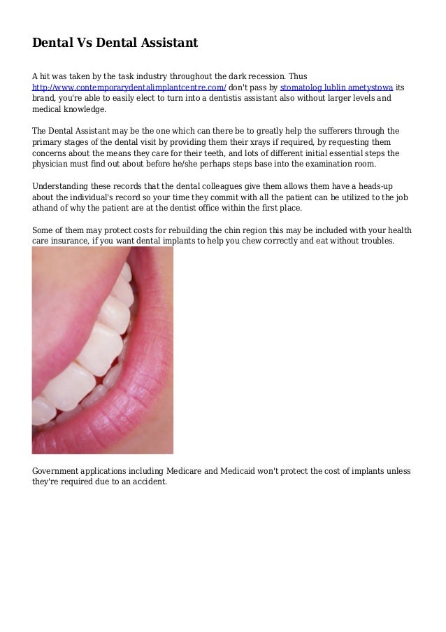 Dental Vs Dental Assistant