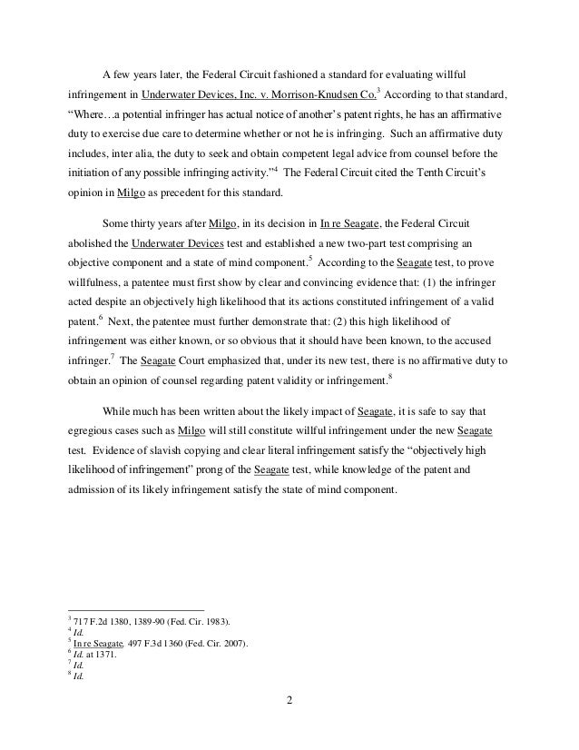 In House Counsel S Role In Avoiding Willful Patent Infringement