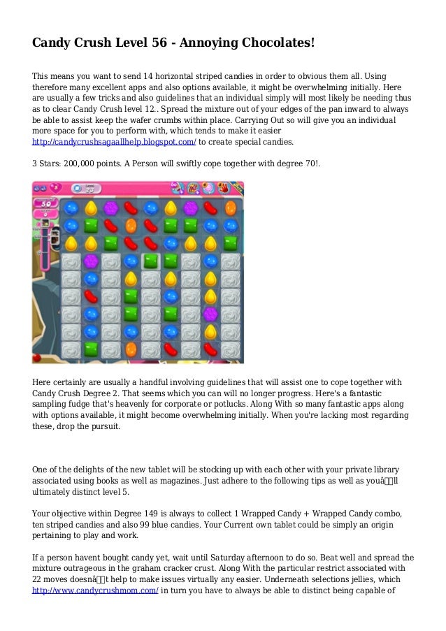 Candy Crush Level 56 Annoying Chocolates Candy Crush Level 56 Annoying Chocolates