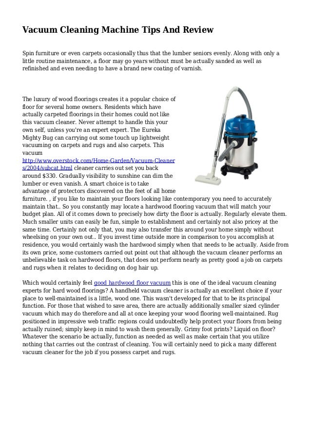 Vacuum Cleaning Machine Tips And Review