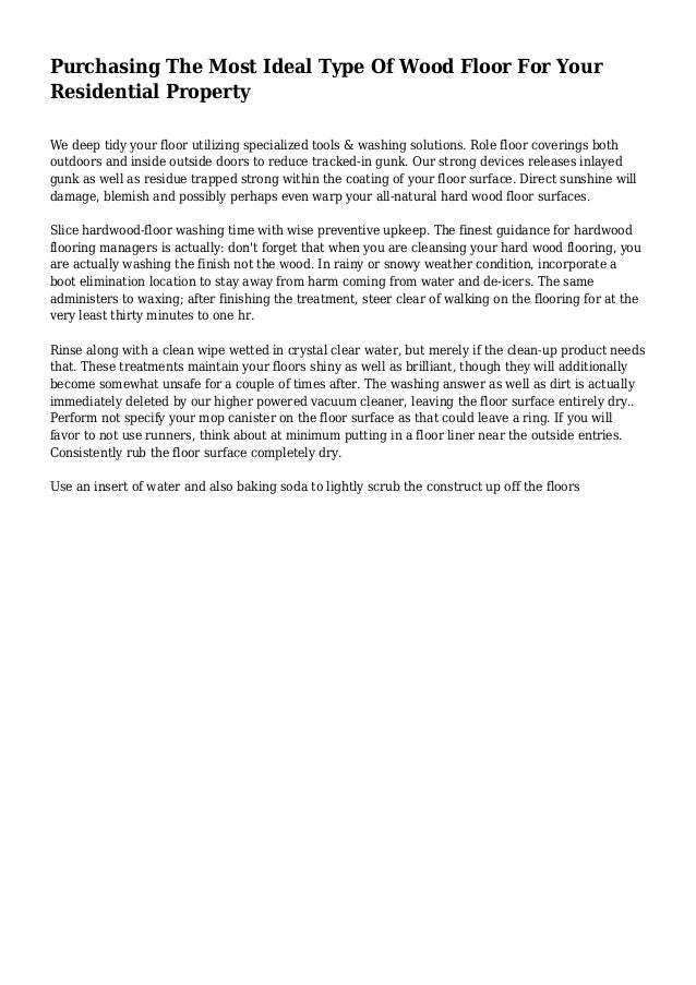 Purchasing The Most Ideal Type Of Wood Floor For Your Residential Pro