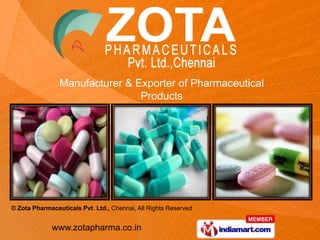 Manufacturer & Exporter of Pharmaceutical Products 