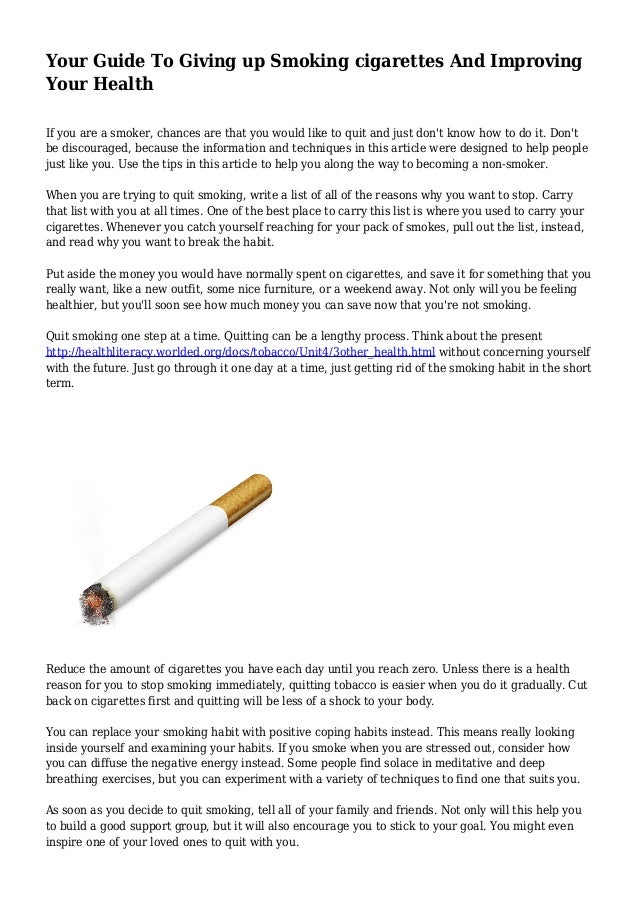 Your Guide To Giving up Smoking cigarettes And Improving Your Health