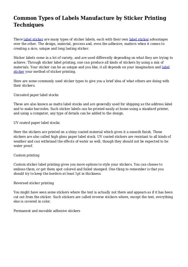 make own sticker labels