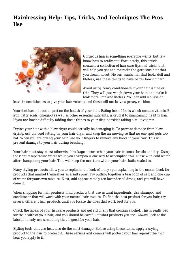 Hairdressing Help Tips Tricks And Techniques The Pros Use