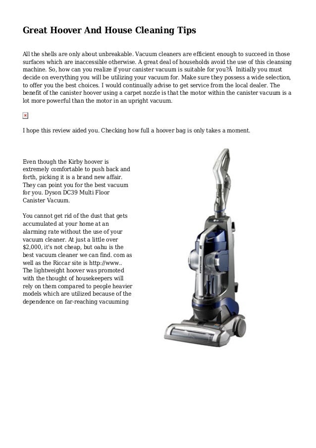 Great Hoover And House Cleaning Tips
