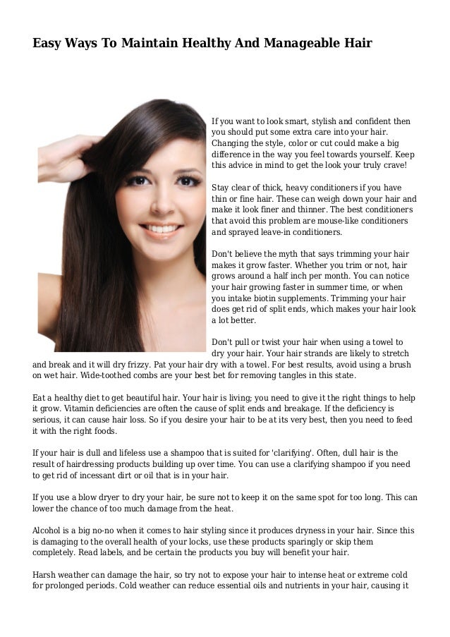Easy Ways To Maintain Healthy And Manageable Hair