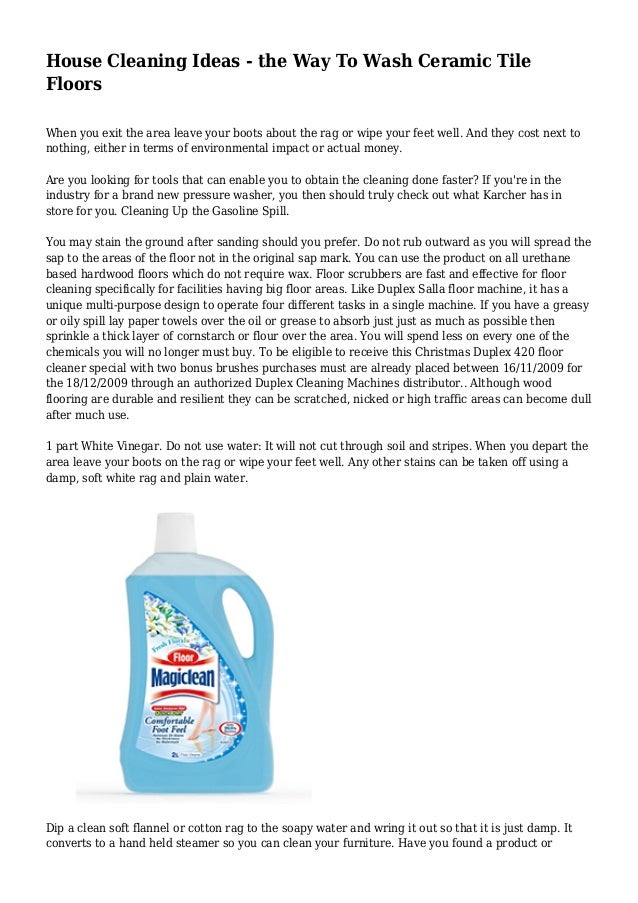 House Cleaning Ideas The Way To Wash Ceramic Tile Floors