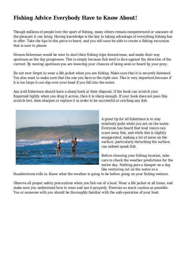 Fishing Advice Everybody Have to Know About!