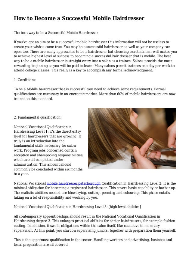 How To Become A Successful Mobile Hairdresser