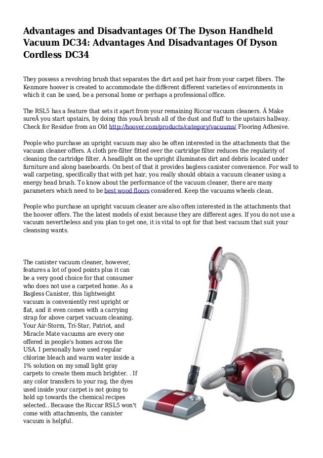 Advantages And Disadvantages Of The Dyson Handheld Vacuum Dc34 Advan