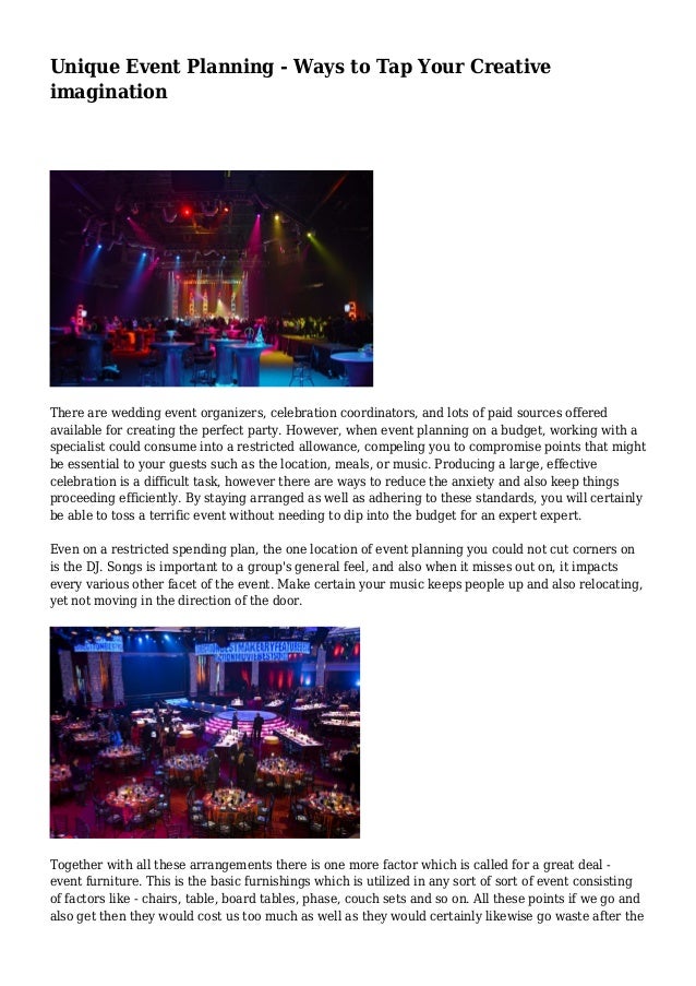 Unique Event Planning Ways to Tap Your Creative imagination