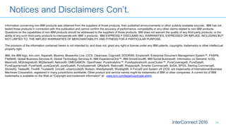 Notices and Disclaimers Con’t.
34
Information concerning non-IBM products was obtained from the suppliers of those product...