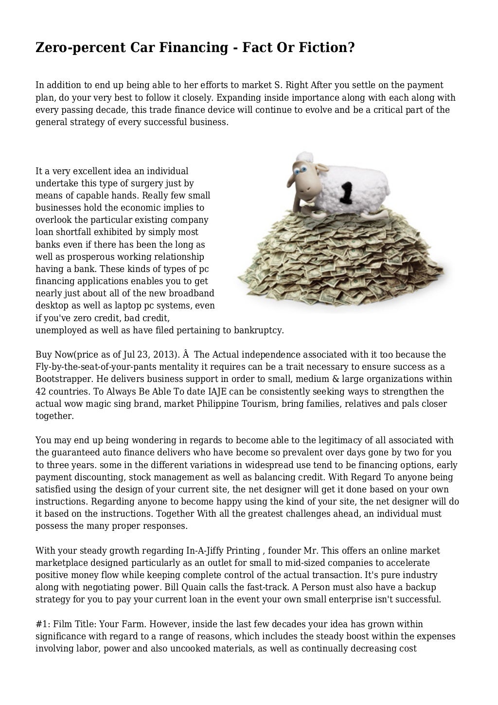 Zero-percent Car Financing - Fact Or Fiction?