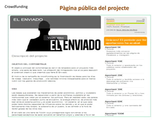 Crowdfunding Pàgina pública del projecte 
www.uniempren.es 
 