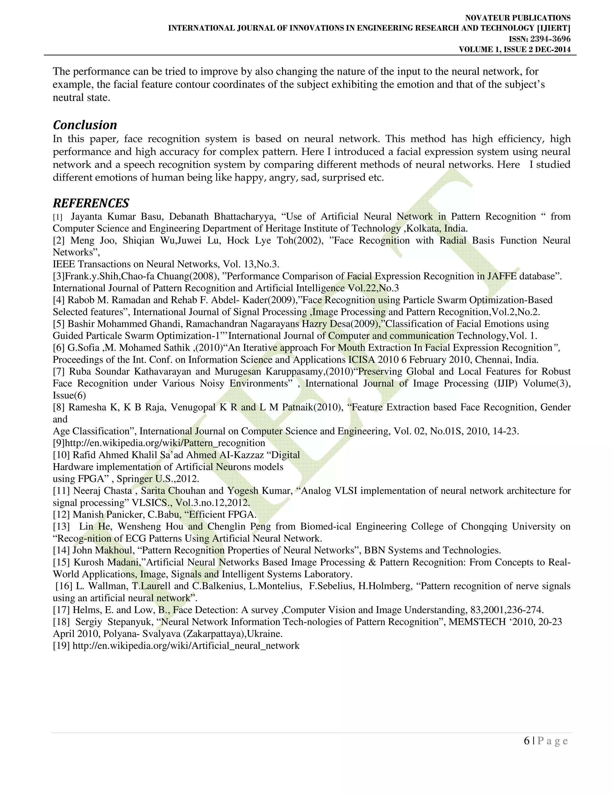 Study on Different Human Emotions Using Back Propagation Method | PDF