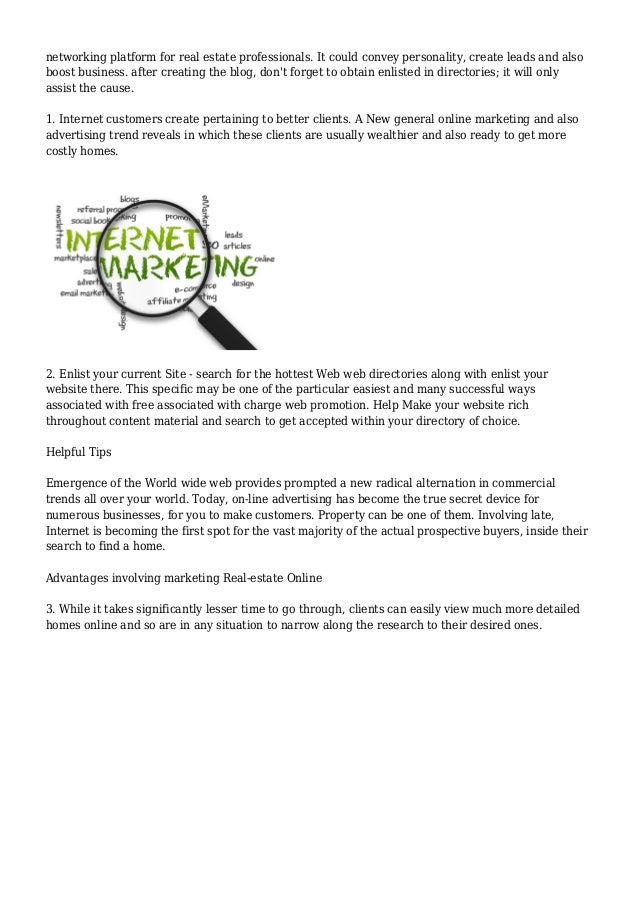 Real Estate Internet Marketing Tips - 웹