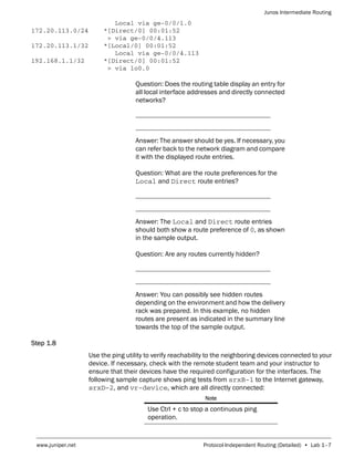 Junos Intermediate Routing Detailed Lab Guide 12th Juniper Networks | PDF