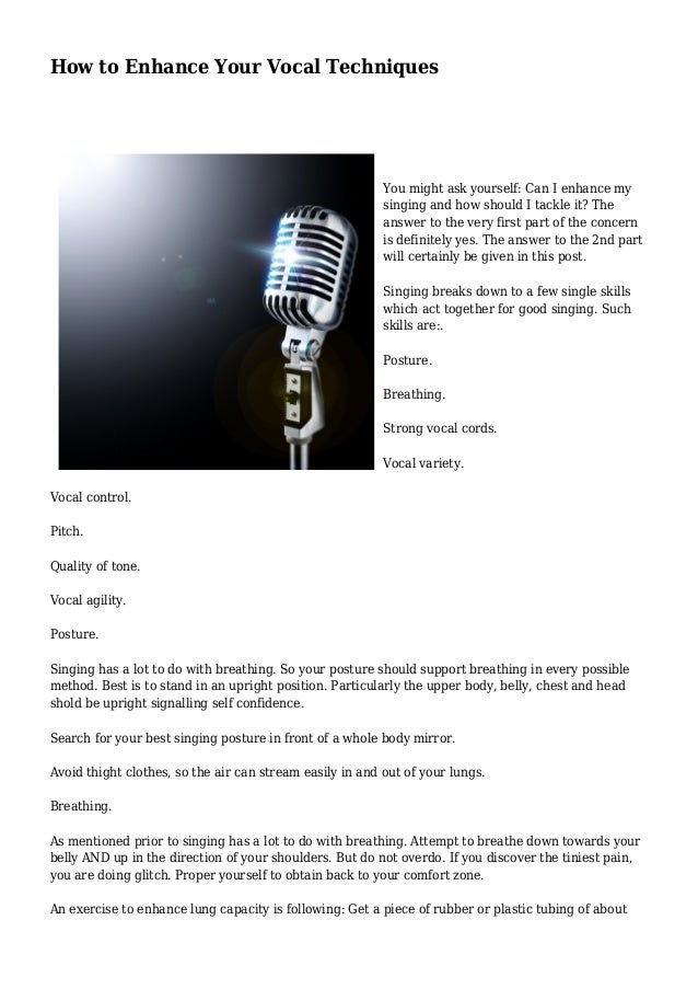 How to Enhance Your Vocal Techniques